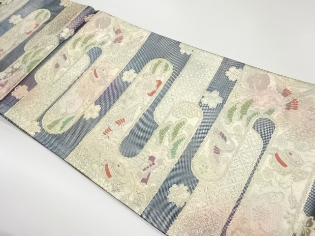 JAPANESE FUKURO OBI / WOVEN EGASUMI PATTERN